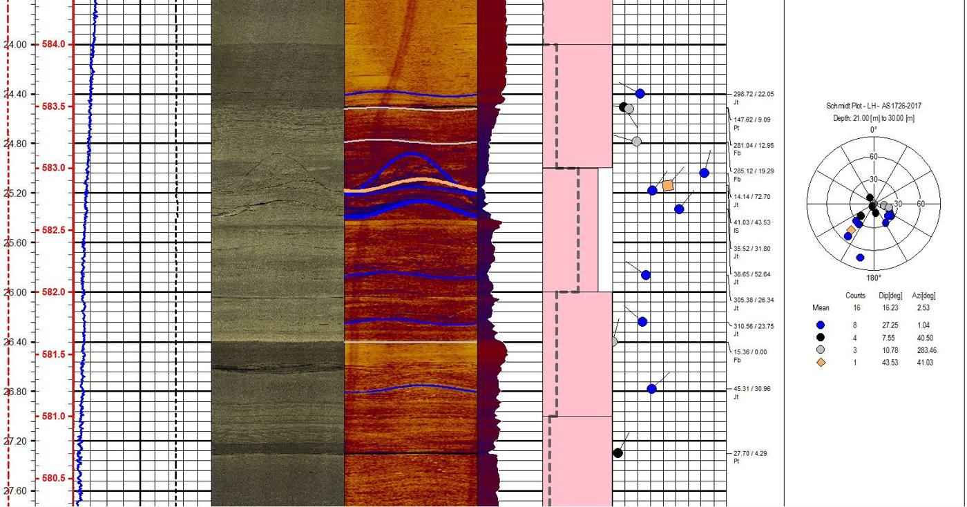 Composite log with picked defects
